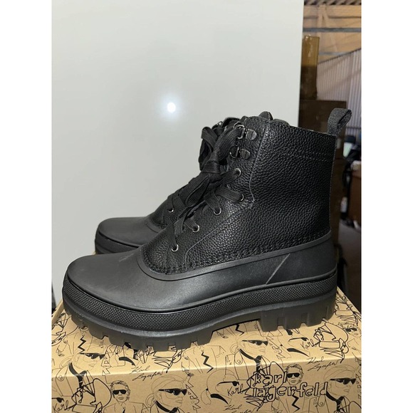 Karl Lagerfeld Men's Mid Height Winter Performance Boot, Black, US 11 - Picture 3 of 7